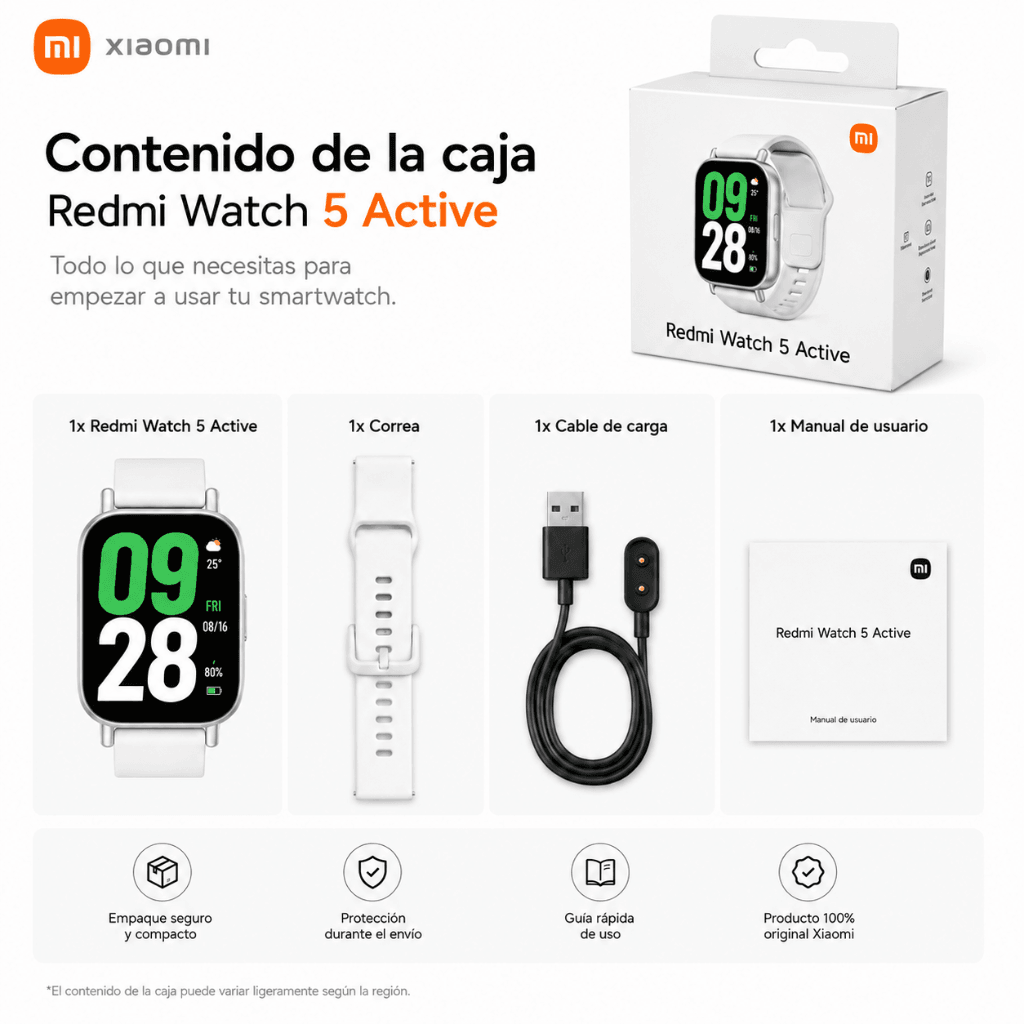 Smartwatch Redmi Watch 5 active (Plata) + Audifonos G-tide OWS 8 (Beige) — imagen 7