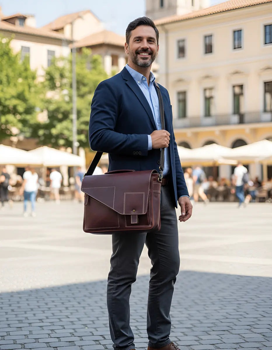 Portafolio Maletín 100% Piel Legitima Ejecutivo Elegante Unisex Vati — imagen 3