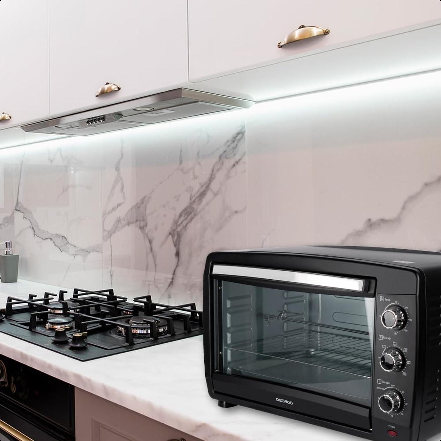 Horno Tostador Daewoo 40L DOT-1666 Negro Multifunción Conveccion y Asador Resistente — imagen 8