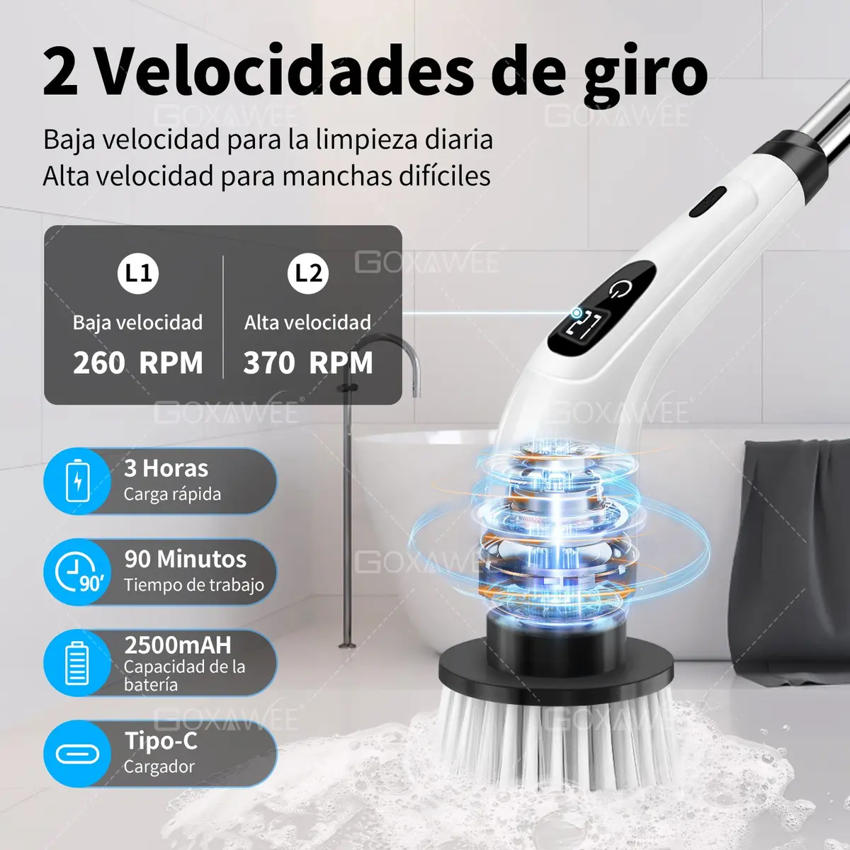 Cepillo Eléctrico Multifuncional para Limpieza del Hogar — imagen 3