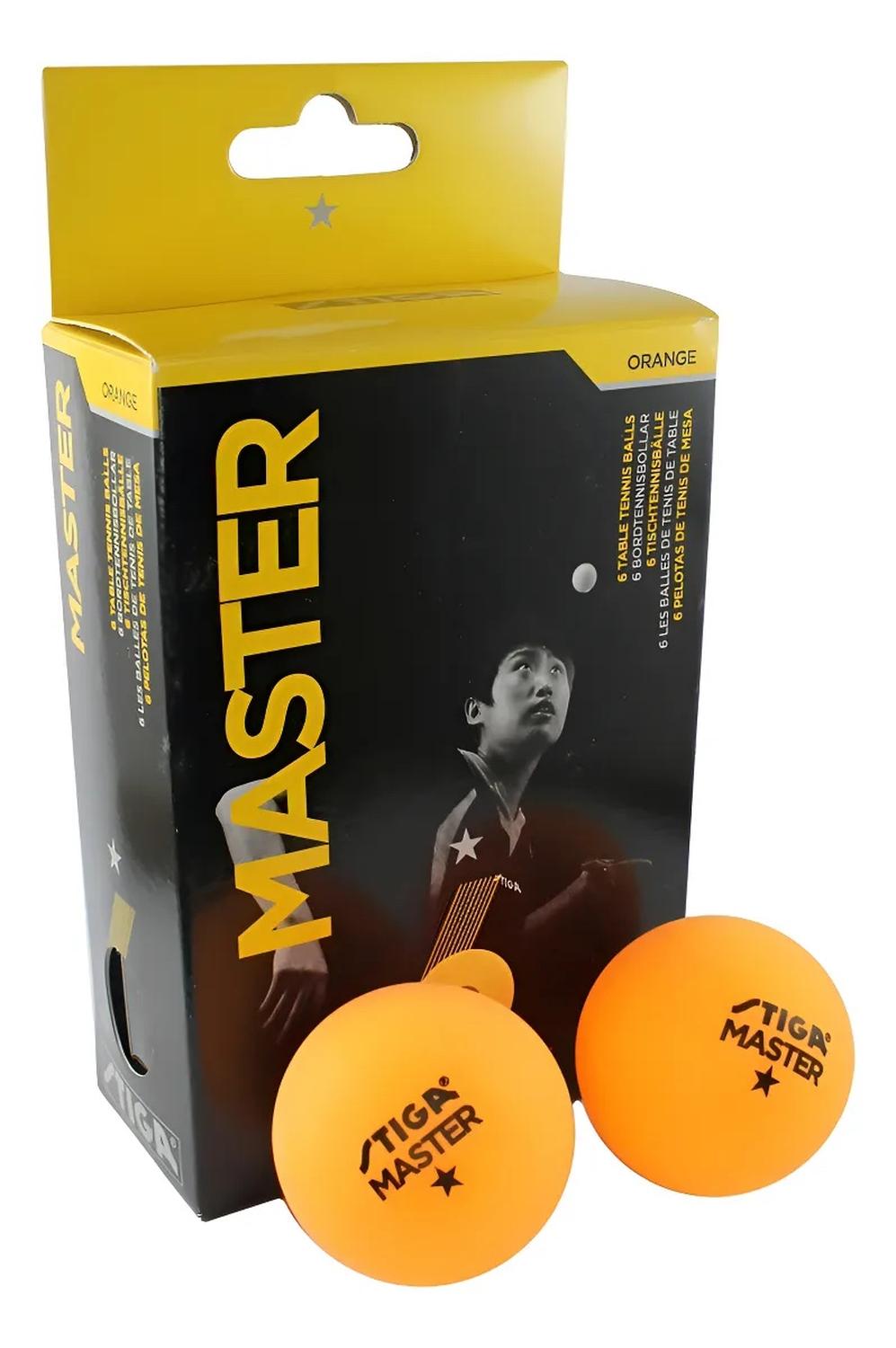 6 Pelotas Ping Pong Master Plastico Pin Pon — imagen 1