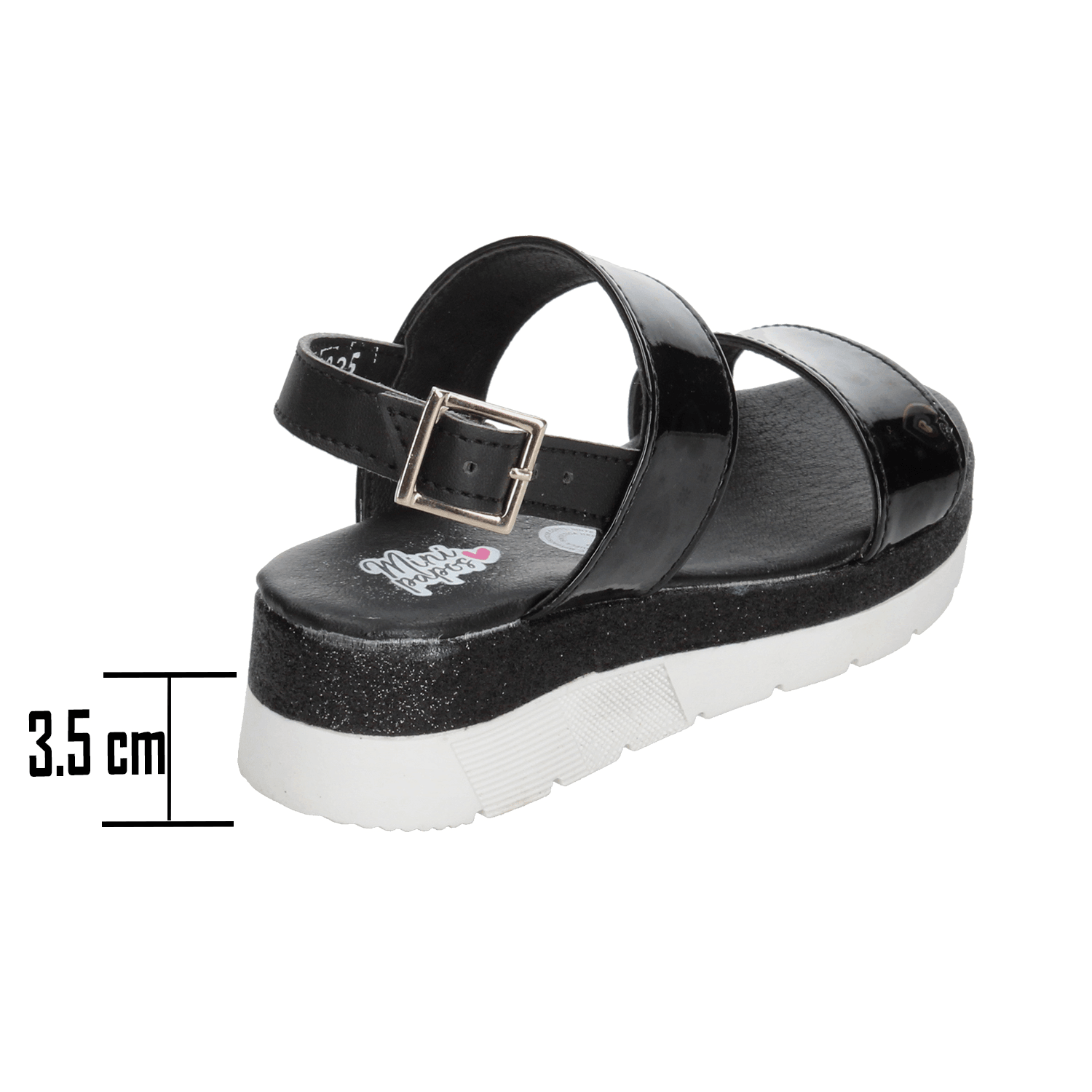 Sandalias Minipapos Niña Casual Negro Infantil T18-22 — imagen 3