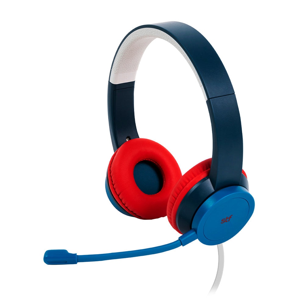 Audífono Alámbrico On-ear STF VIVA! Para computadora, Micrófono Azul — imagen 8
