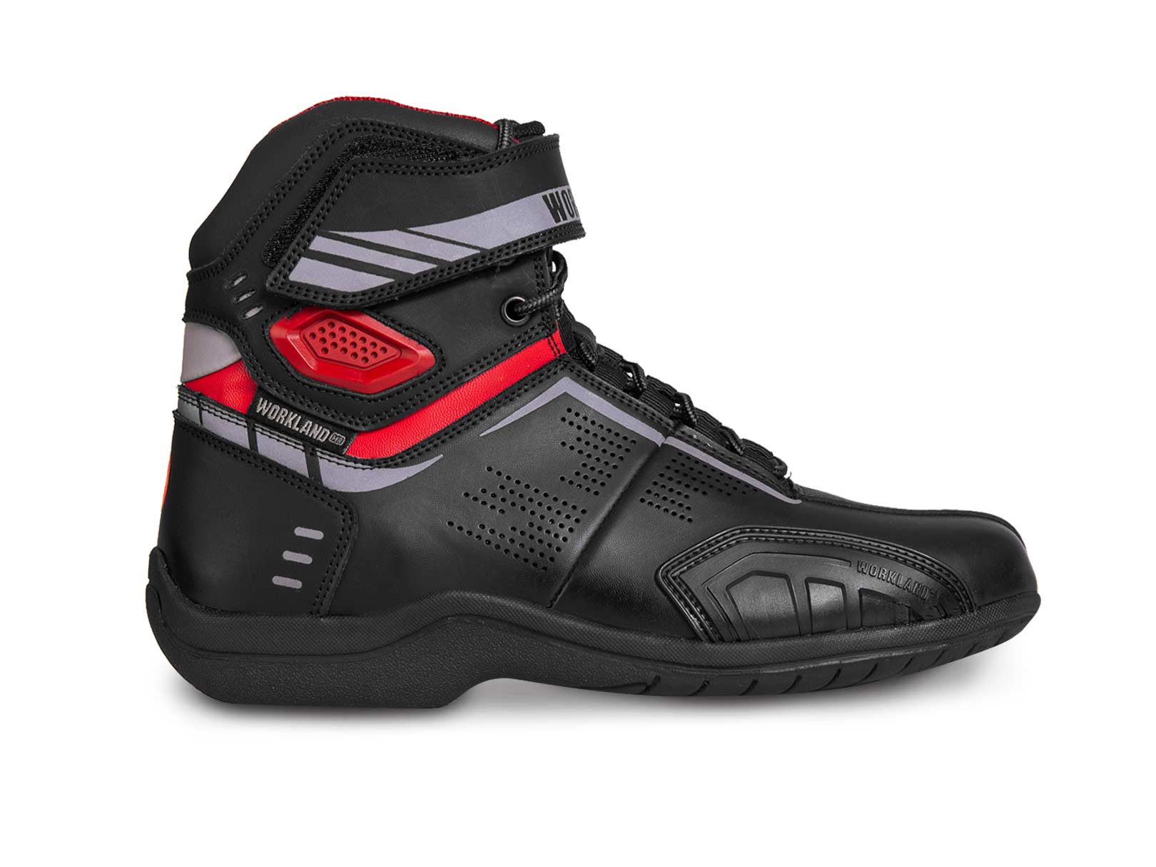 Bota Motociclista Hombre Moto Biker Wkl 80016 Negro Rojo — imagen 12