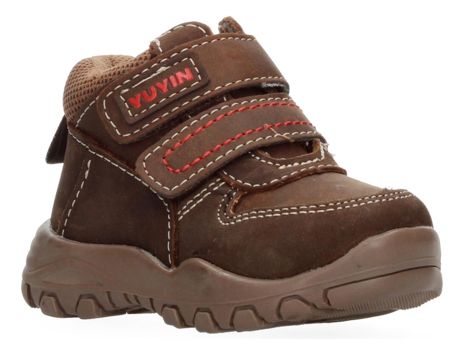 Bota Yuyin Cafe Con Ajuste De Velcro Doble Para Niño — imagen 3