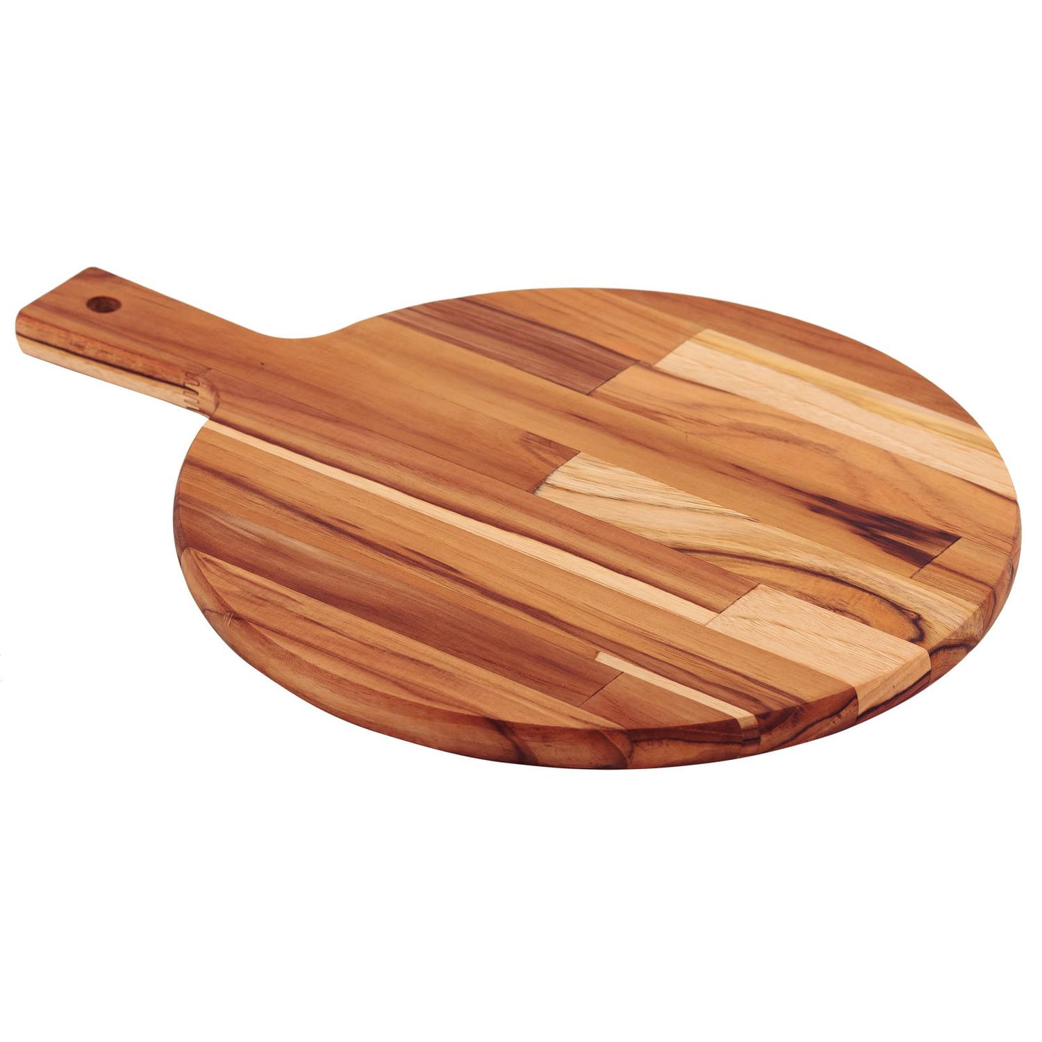 Tabla Corte Pizza Queso Redonda Tramontina FSC Teca 40x28 cm — imagen 1