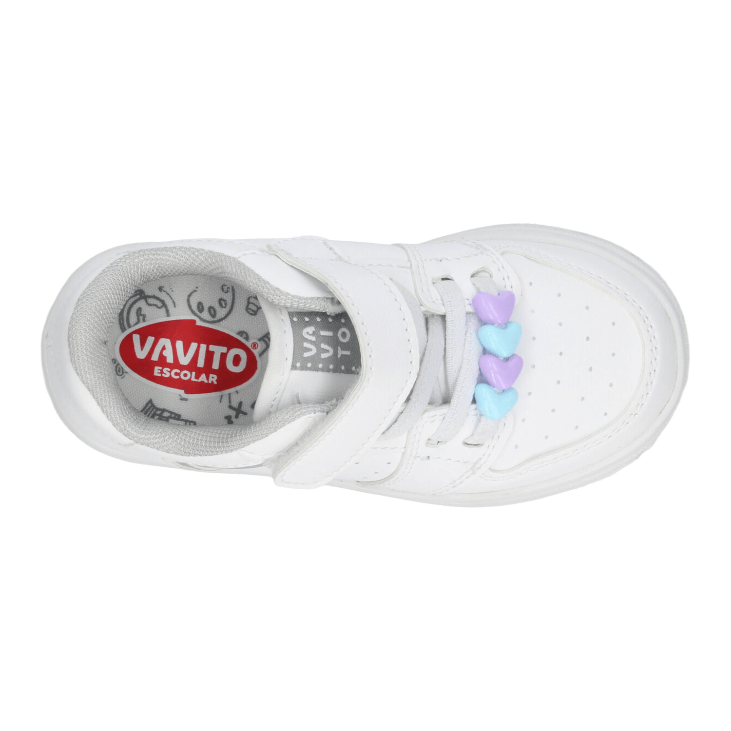 Tenis Vavito Niña Cinta Adhesiva Escolar Blanco Infantil T15-18 — imagen 8