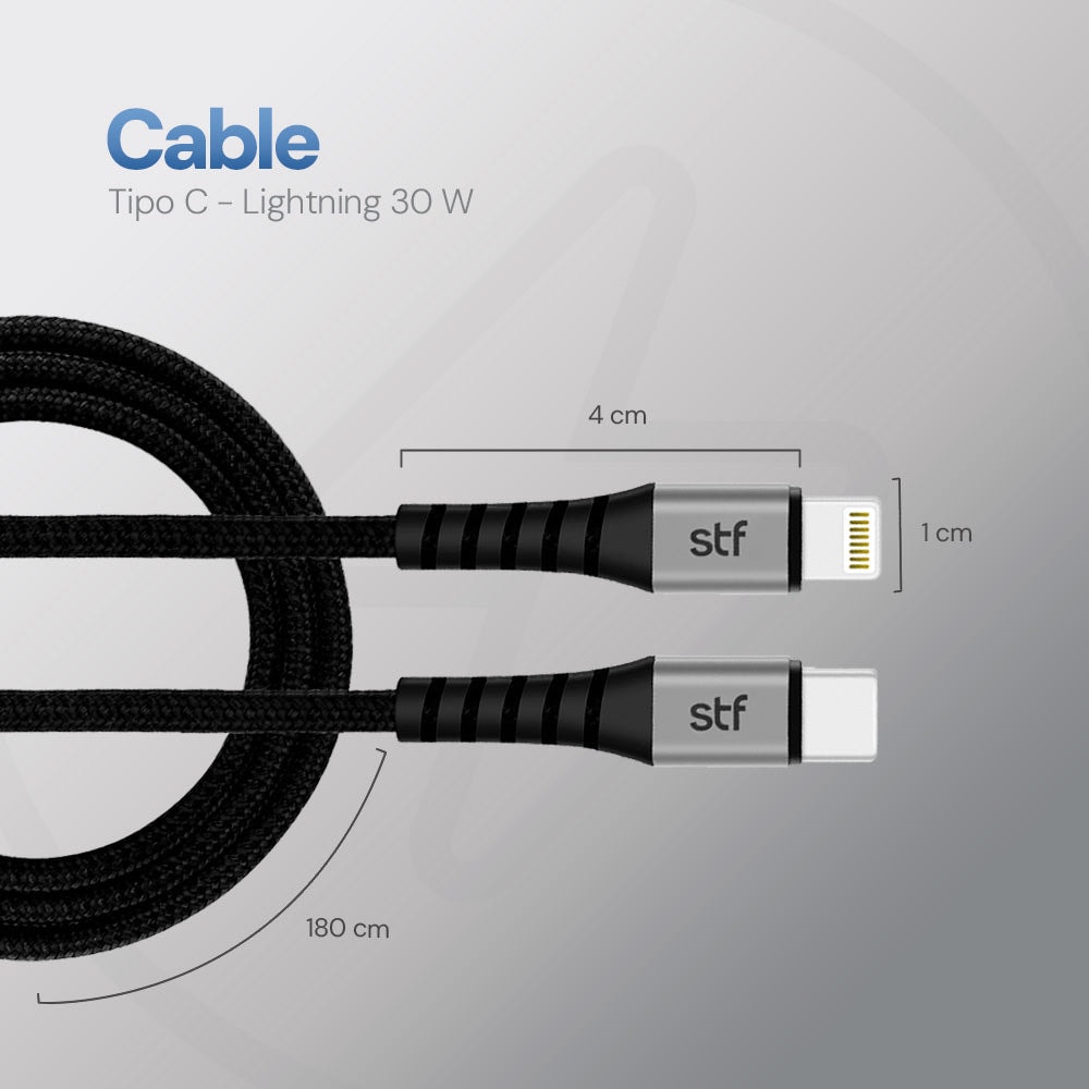 Cable Tipo C a Lightning 1.8m Carga Ultra Rápida 30W MFi Certificado — imagen 9