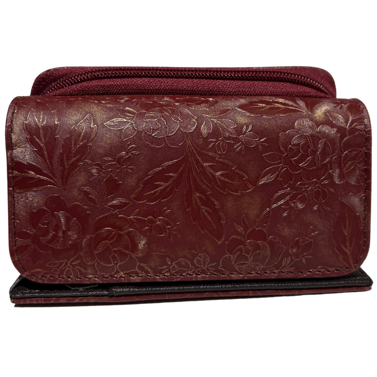 Cartera Dama Piel Legitima Genuina Ternera Grabada Pequeña Mini Cierr — imagen 16
