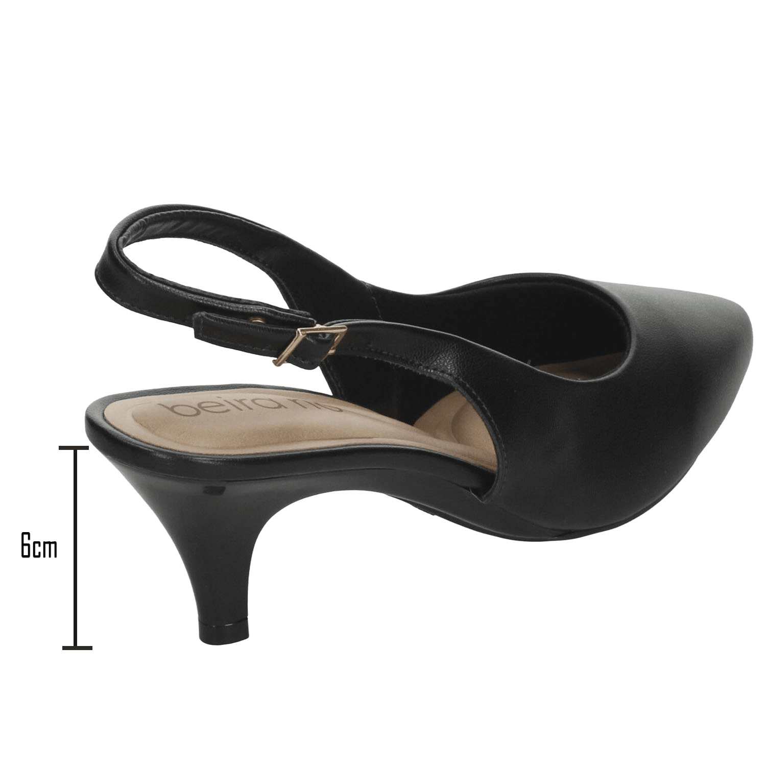 Zapatillas Beira Rio Dama Formal Slingback Negro Mujer — imagen 3