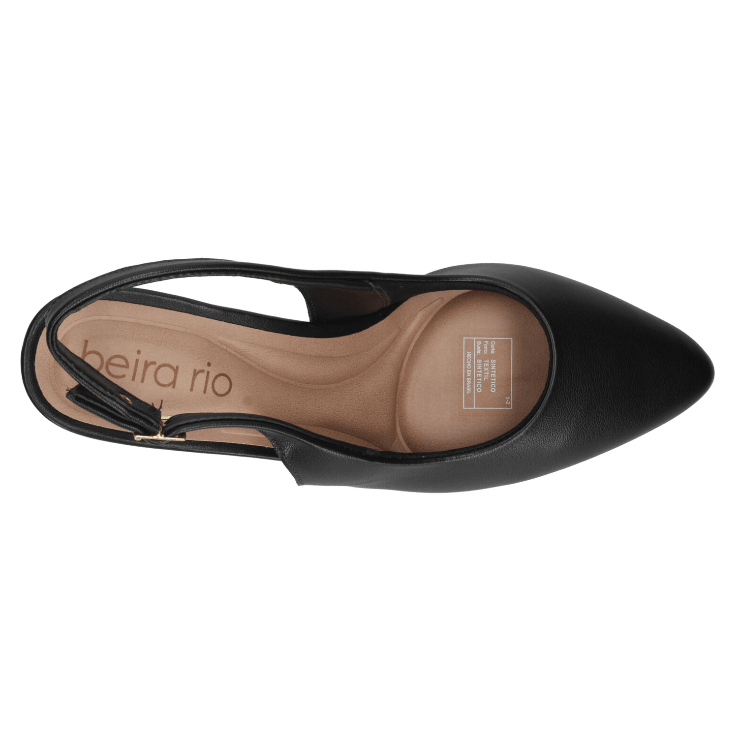 Zapatillas Beira Rio Dama Negro Formal Slingback Mujer — imagen 9