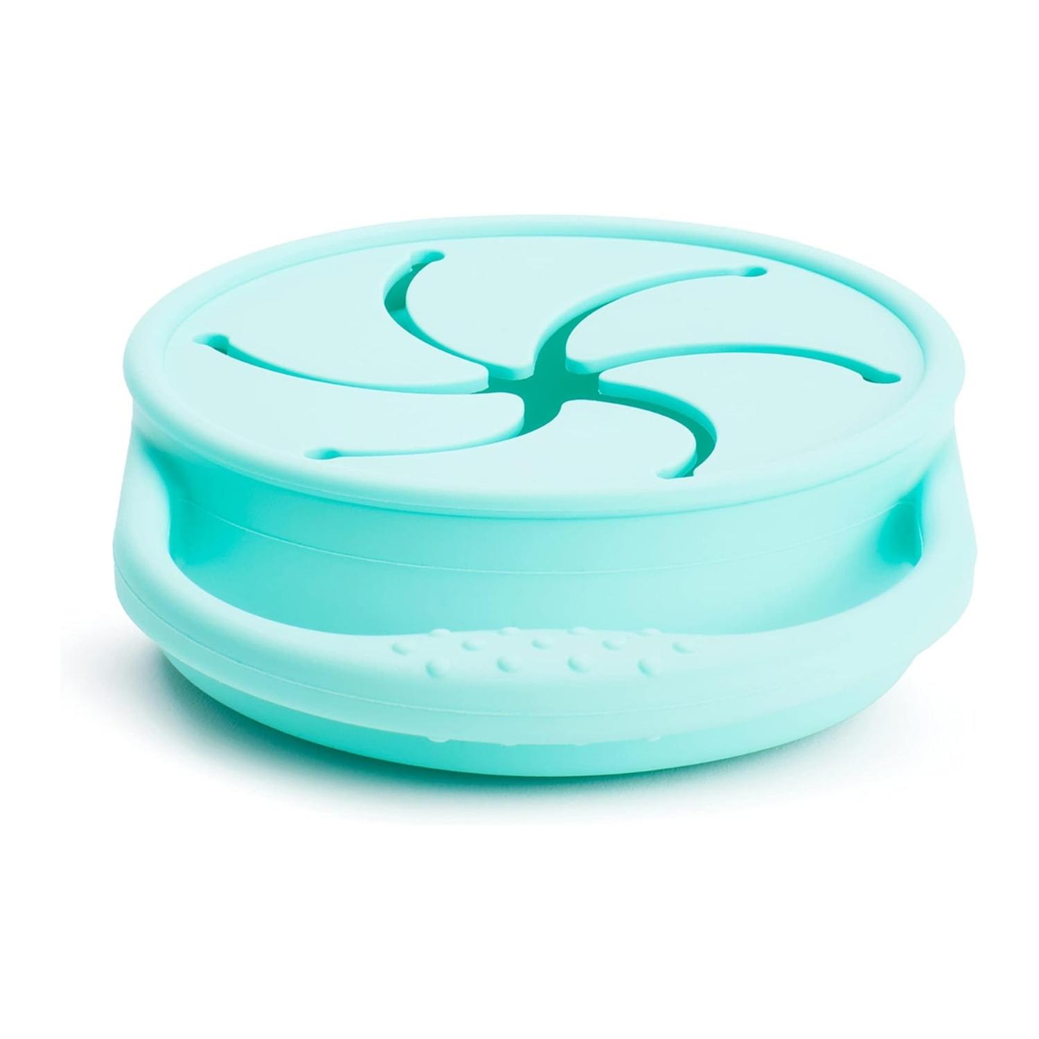 Contenedor Alimentos Munchkin Silicona Con Tapa Plegable Con Asa Para Colgar Bebé Menta 6m+ — imagen 5