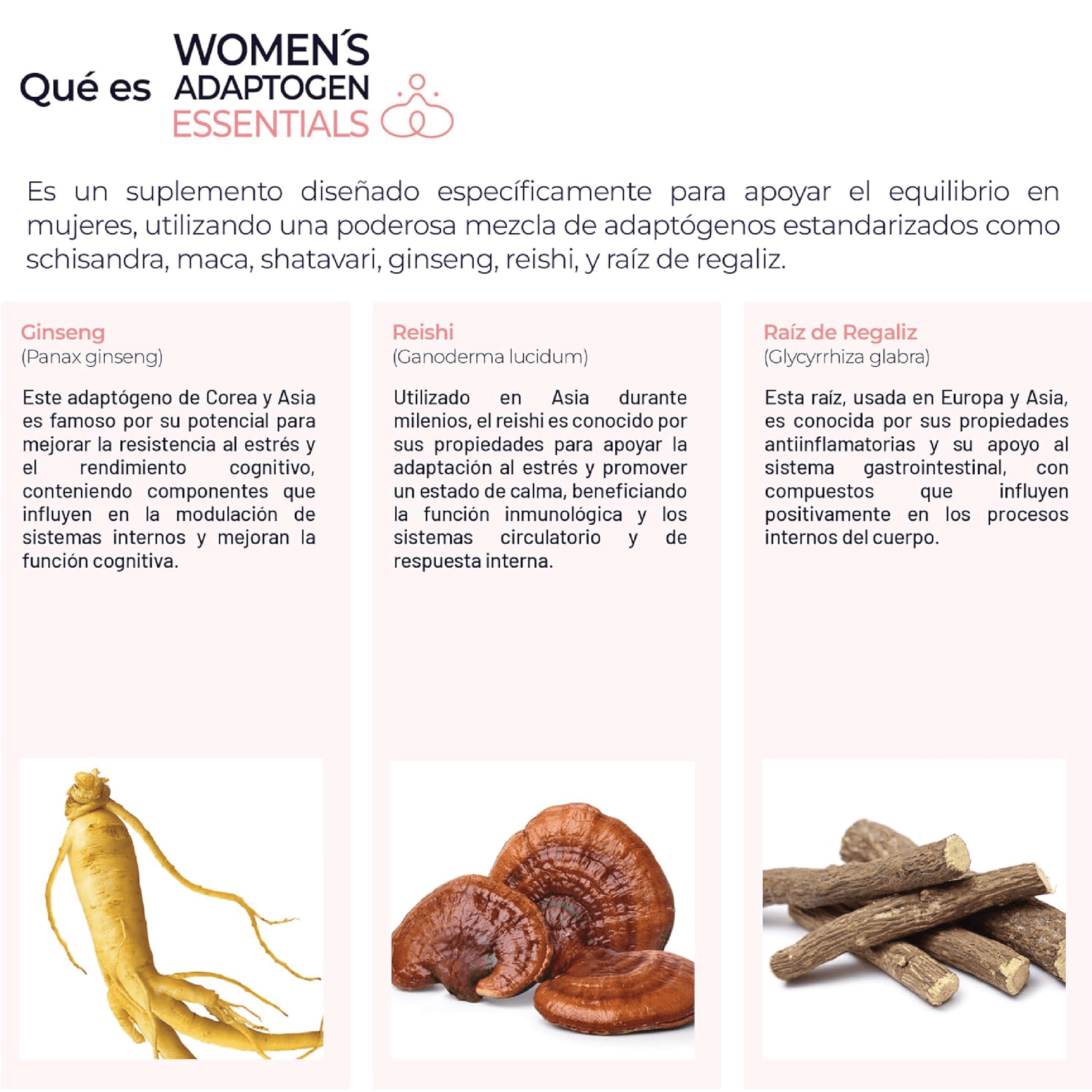 Women's Essentials: Maca y Adaptógenos para Mujer, Schisandra + Shatavari + Reishi, 200 Cápsulas — imagen 2