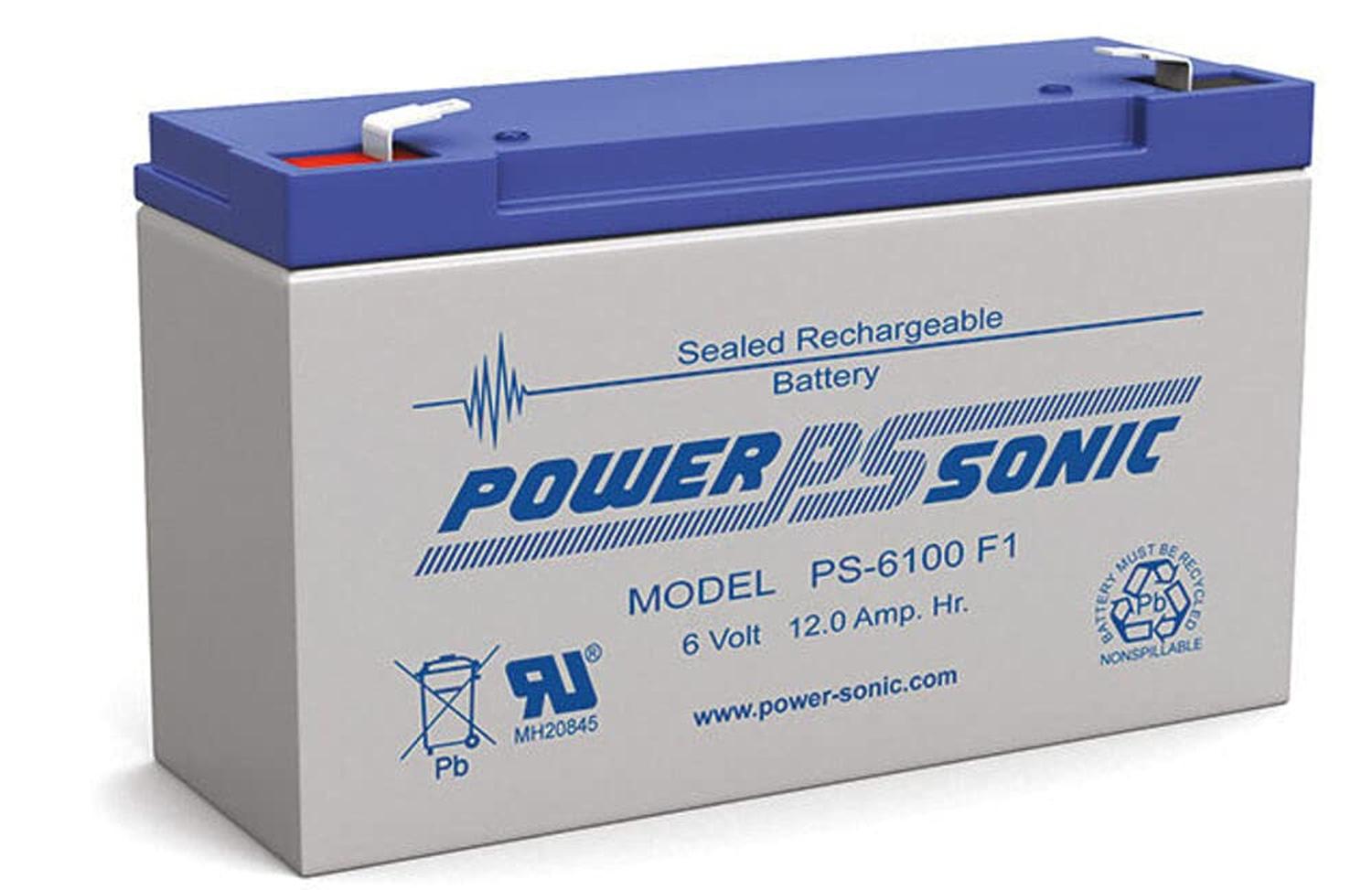 BATERIA POWER SONIC AGM PS-6100 F1 6V 12AH — imagen 1