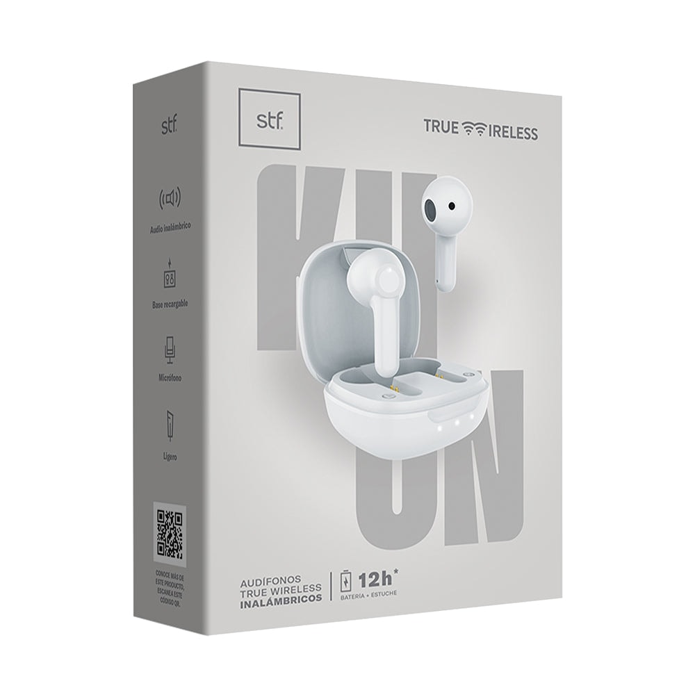 Audífonos Inalámbricos Tws Kun STF 12hrs Uso Blanco — imagen 8
