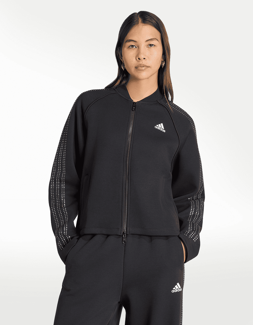 Chamarra Adidas Bomber Negro - Mujer — imagen 2