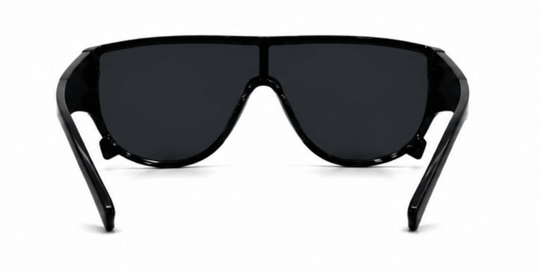 Lentes de Sol Oversize Tipo Shield Unisex, Monolente Negro — imagen 2