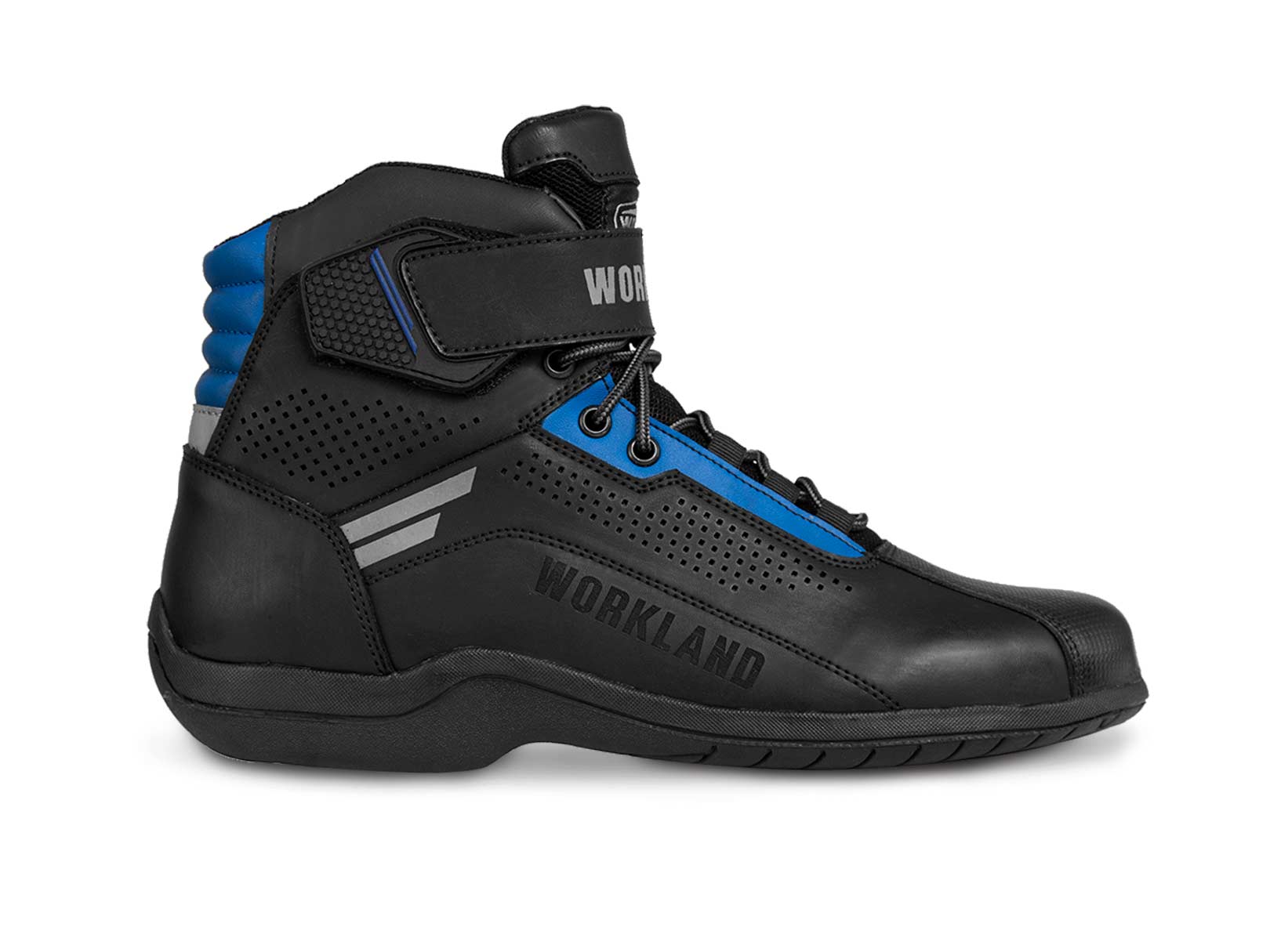 Botas hombre motociclista biker touring WKL 80017 Negro Azul — imagen 11