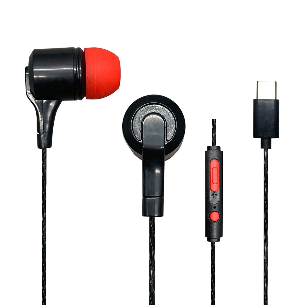Audífonos alámbricos In-Ear STF VIVA: Tipo C, 10mm Rojo — imagen 2