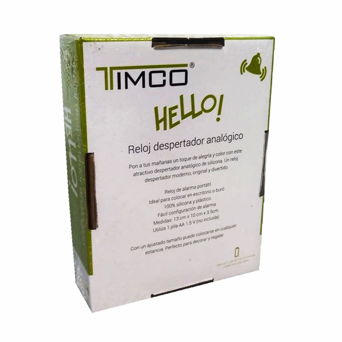 Reloj Despertador Analógico Silicon Blanco Decorativo Timco RD-611B — imagen 4