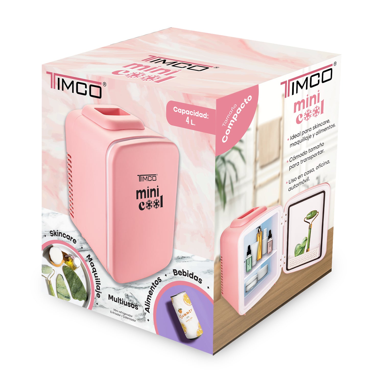 Mini Refrigerador Portatil 4 L Enfria y Mantiene Calor Ideal para Skincare Timco REMIN4LA1 — imagen 5