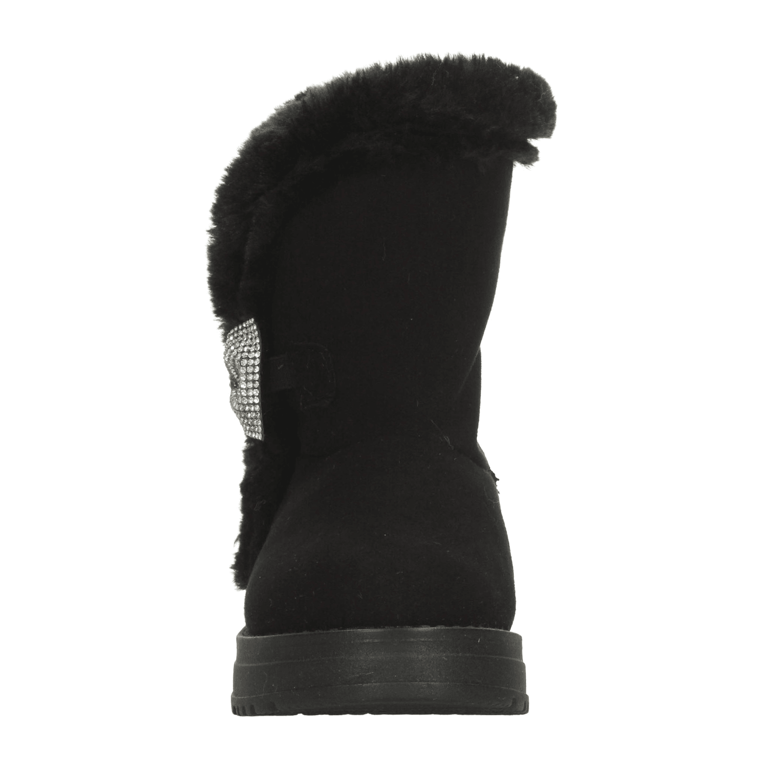 Bota Rojo Cereza Niña Casual Invierno Peluche Negro Infantil T18-22 — imagen 6