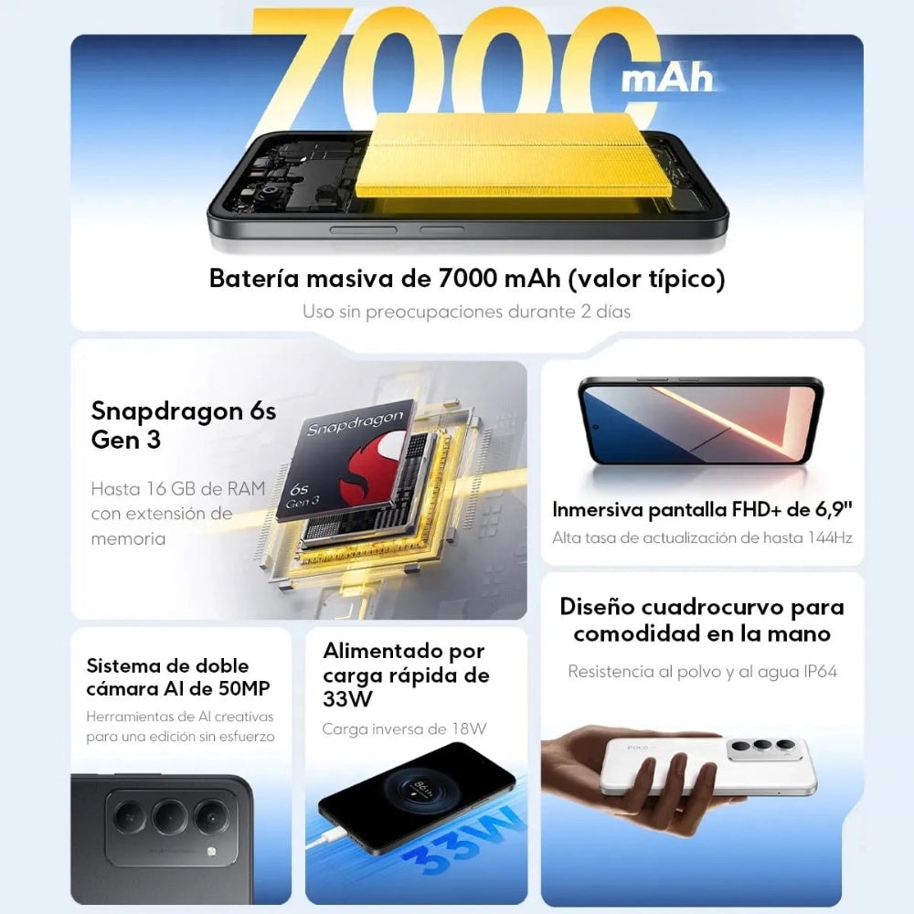 Celular Poco M8s 8+256GB - Blanco — imagen 4