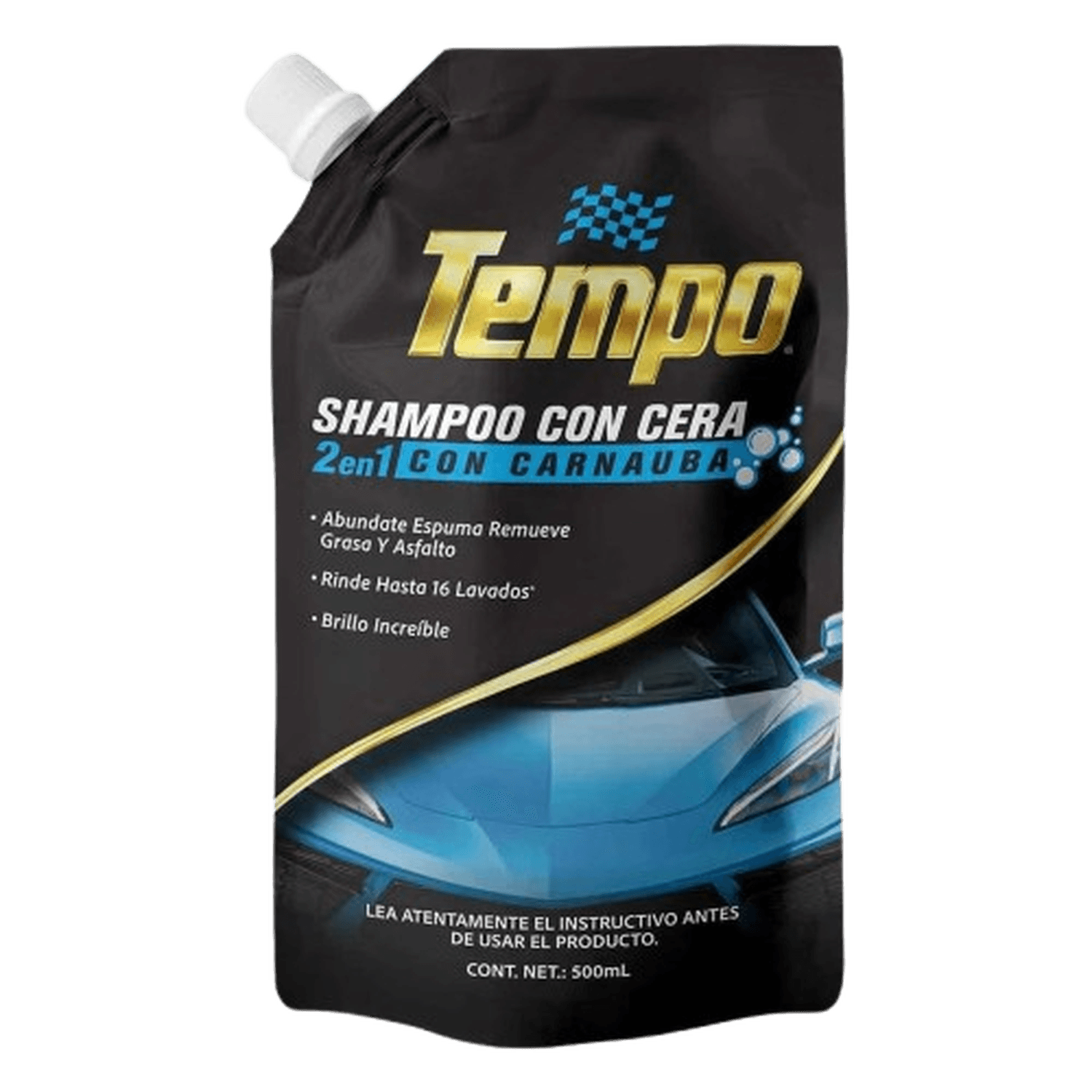 Combo de 6 Shampoo Para Coche Con Cera Tempo 500ml — imagen 2