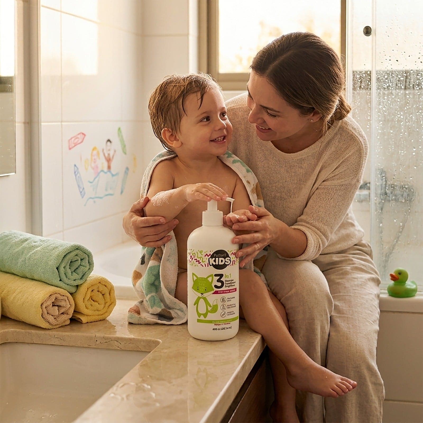 Shampoo Acondicionador Gel de Baño 3 en 1 Activeé Kids Hidratación y Protección Solar para Piel y Cabello — imagen 3
