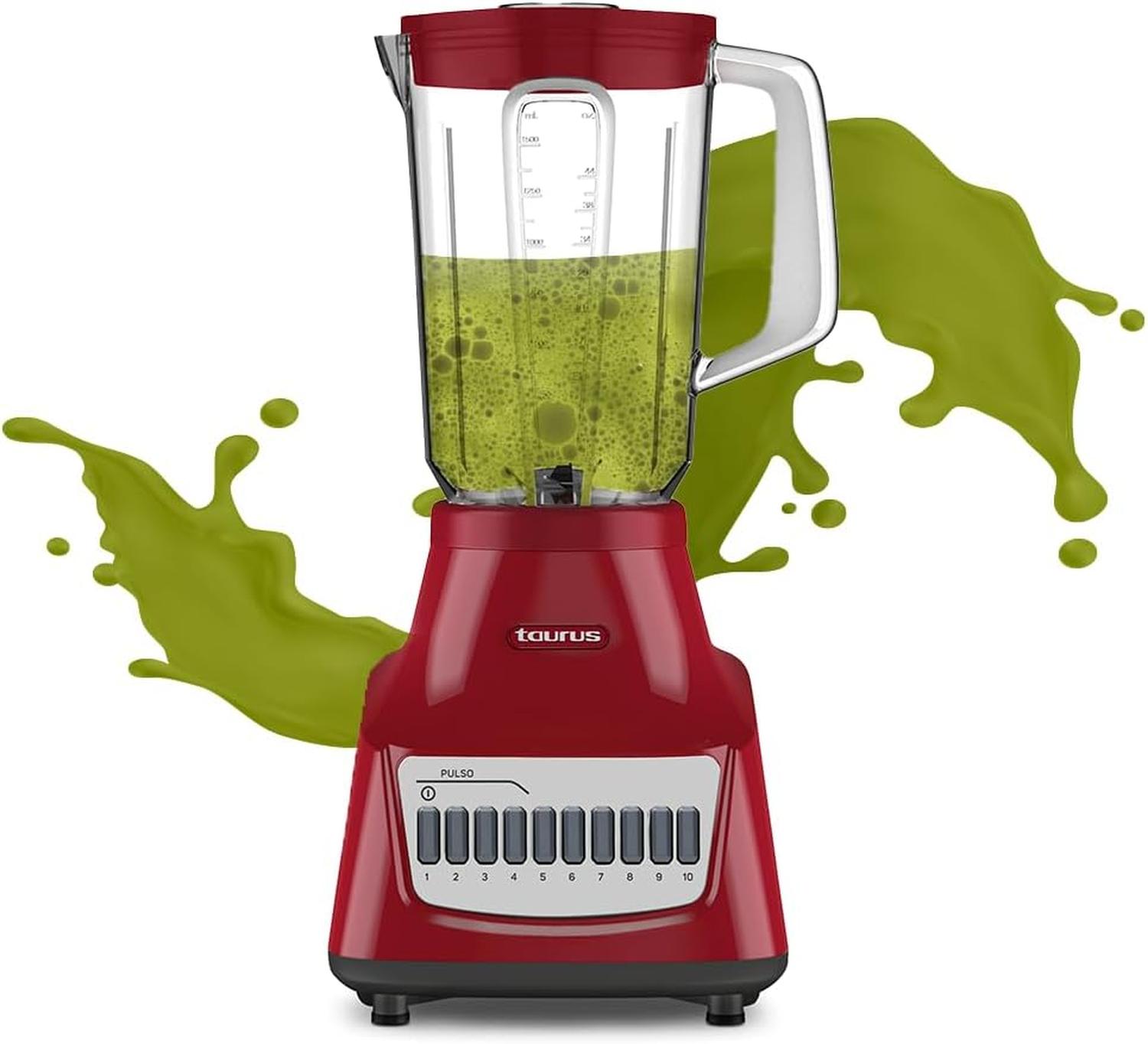 LICUADORA TAURUS POTENZA ROUGE 10 VEL VIDRIO 750W 1.5 LT — imagen 1