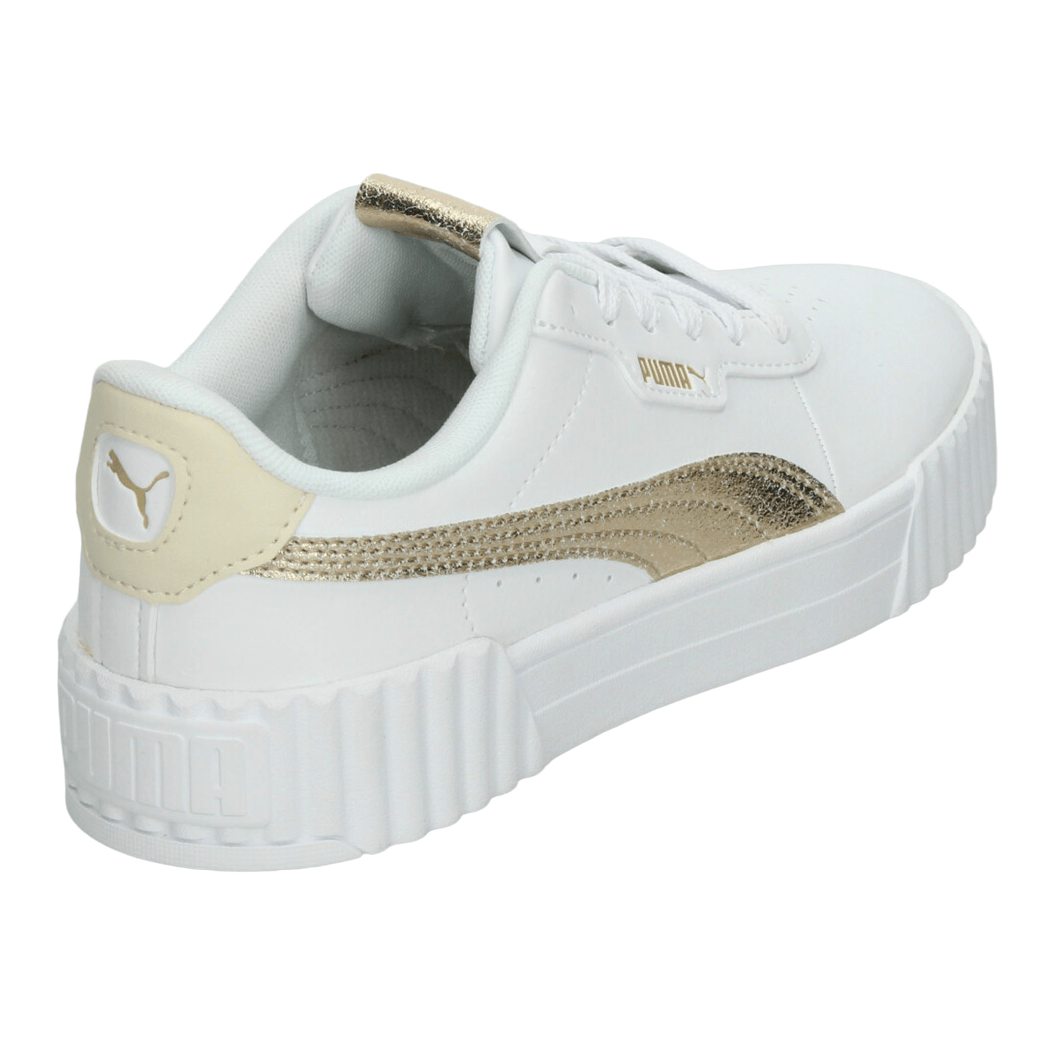 Tenis Puma Carina 3.0 Dama Casual Blanco Dorado Mujer — imagen 3