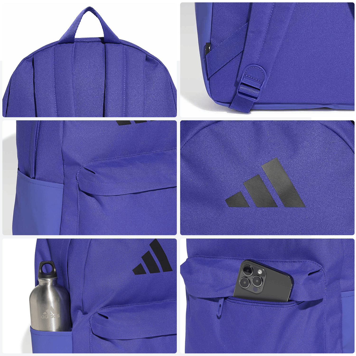 Mochila Adidas Classic Bars Morado Escolar Unisex 28L — imagen 7