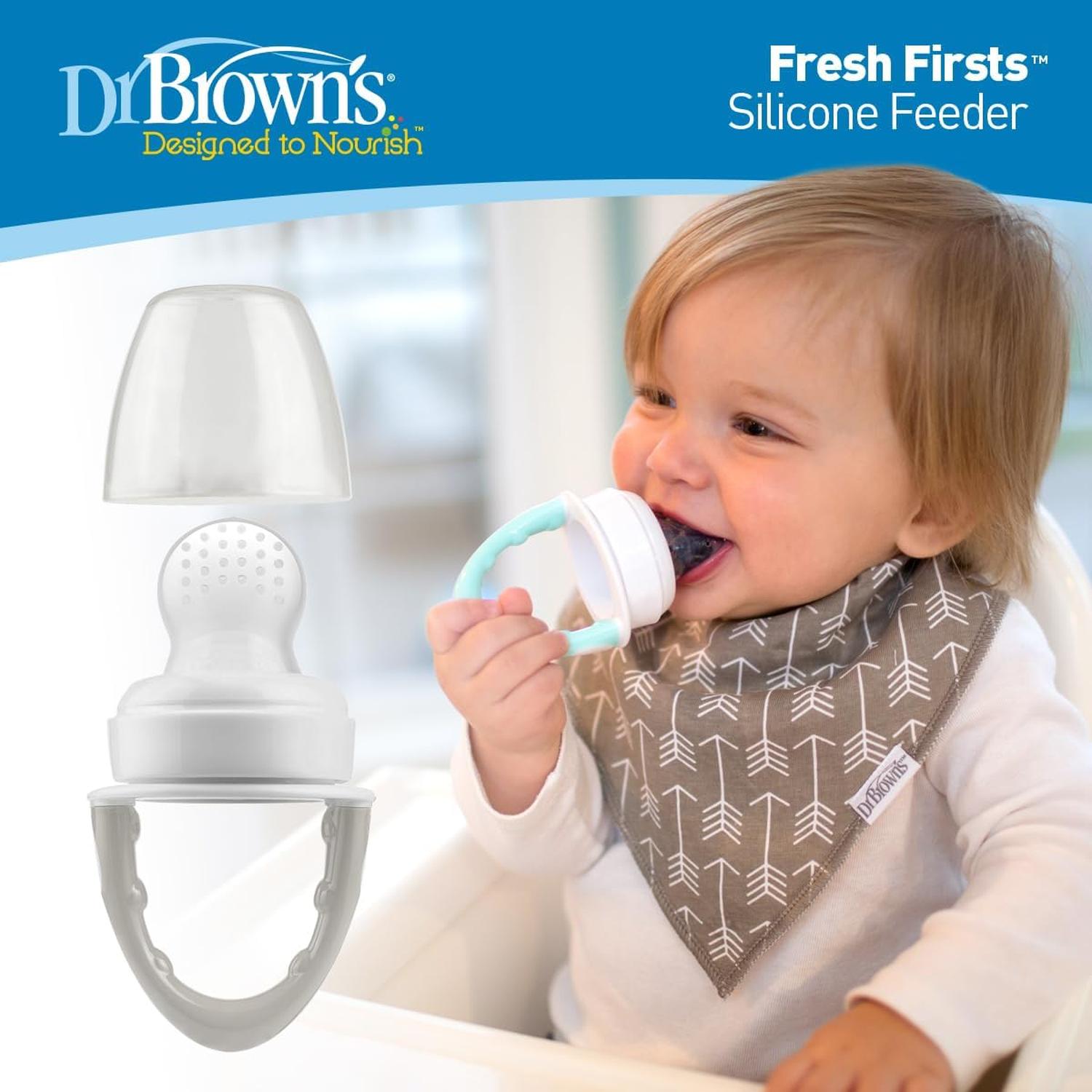 Alimentador De Silicona Dr Browns Fresh Firsts 4m+ Color Menta — imagen 5