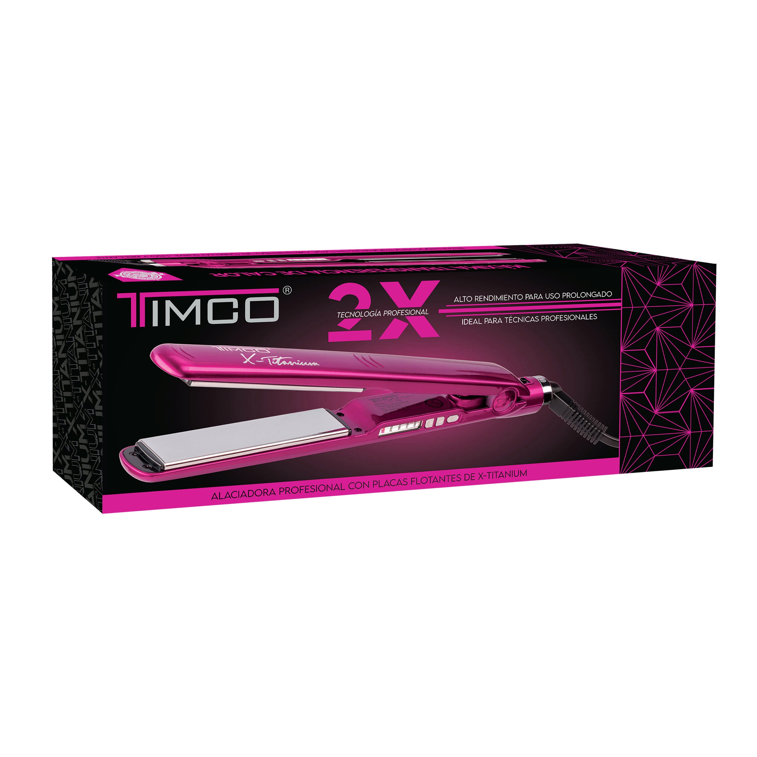 Plancha Alaciadora de Cabello Uso Profesional X-titanium Rosa Timco TIT-230P — imagen 8