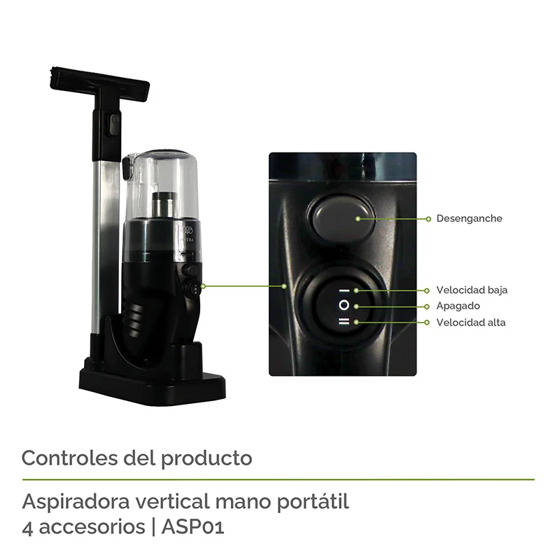 Aspiradora 2 en 1 Inalámbrica Avera 80W con 3 Cepillos — imagen 6