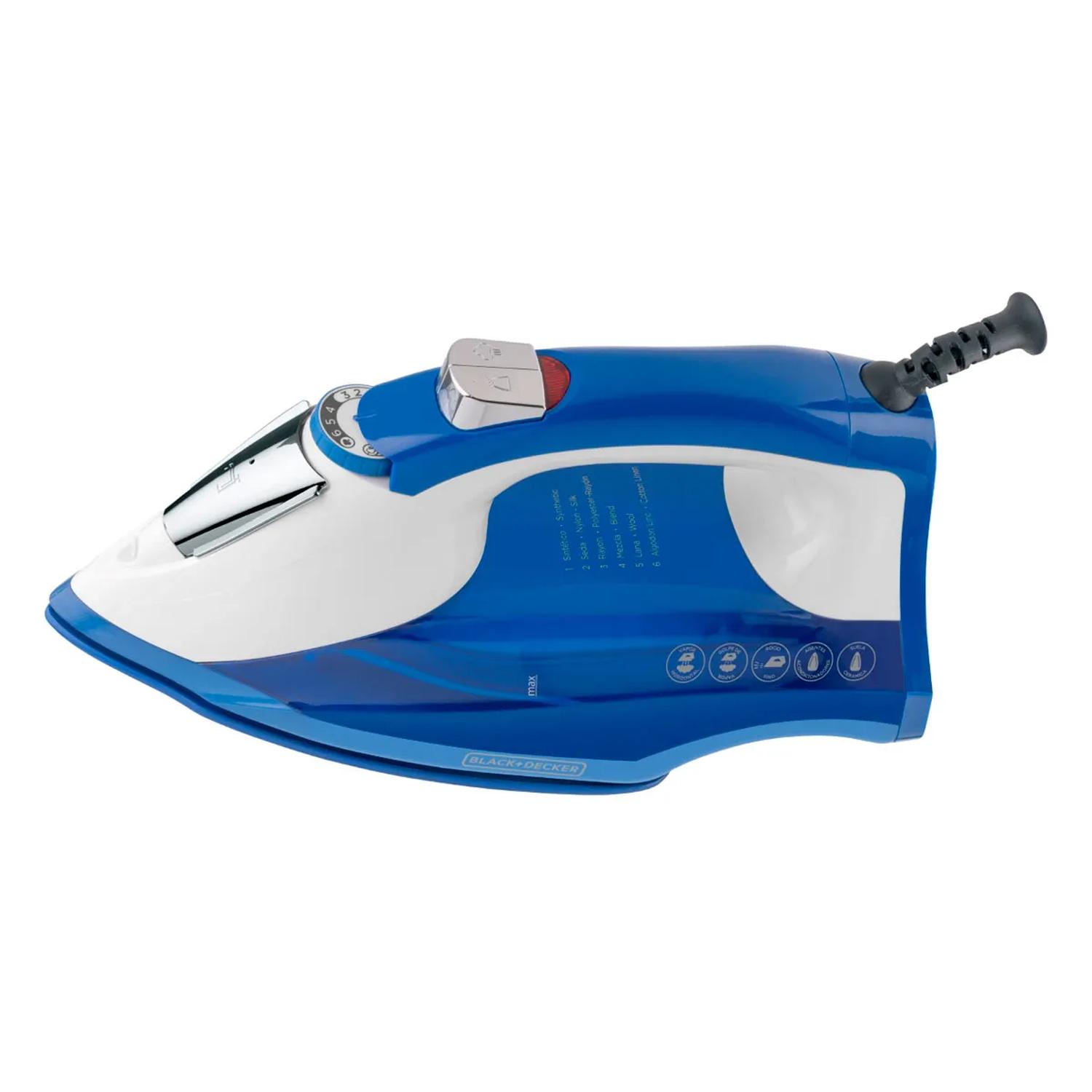 PLANCHA DE VAPOR BLACK AND DECKER IR1866 ANTIADHERENTE AZUL — imagen 3