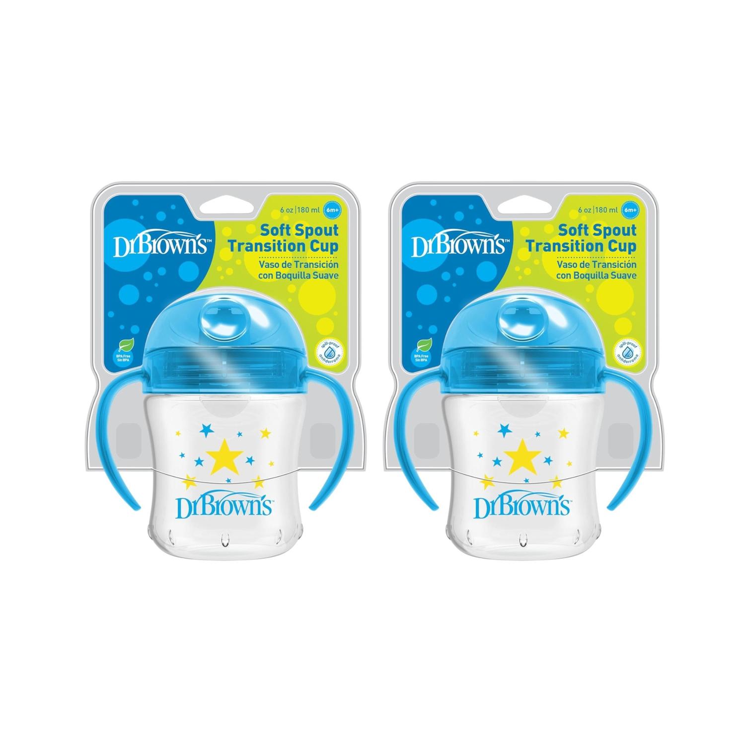 Pack 2 termos entrenadores 6oz boquilla suave Azul Dr Browns — imagen 2