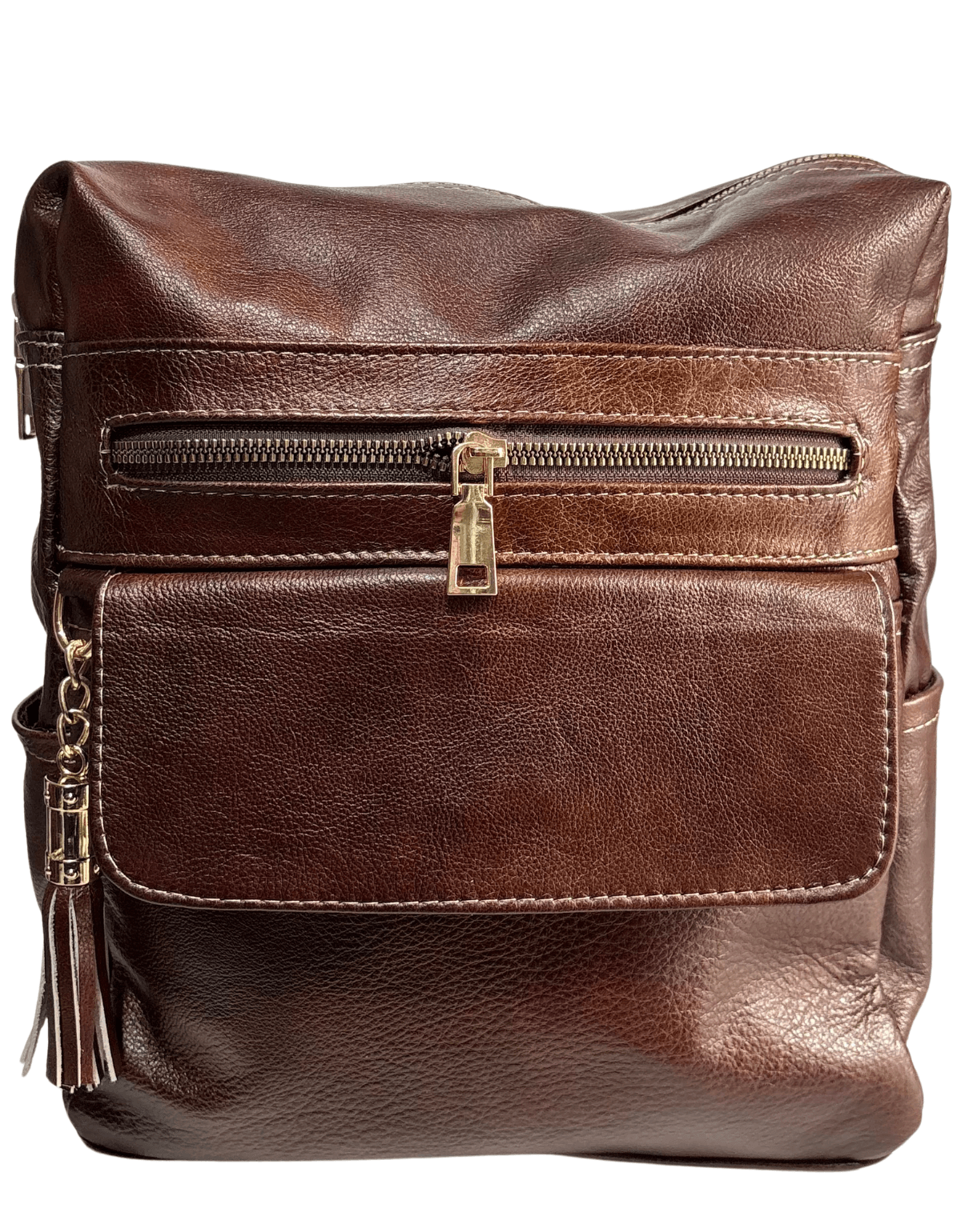 Mochila Bolsa Mariconera 3 En 1 De Piel Legitima Suave Para Dama Jf5 — imagen 5
