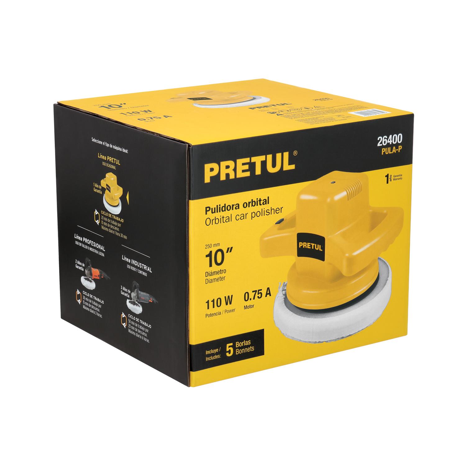Pulidora Orbital Pretul 10 Pulgadas 110 W Pula-P — imagen 3