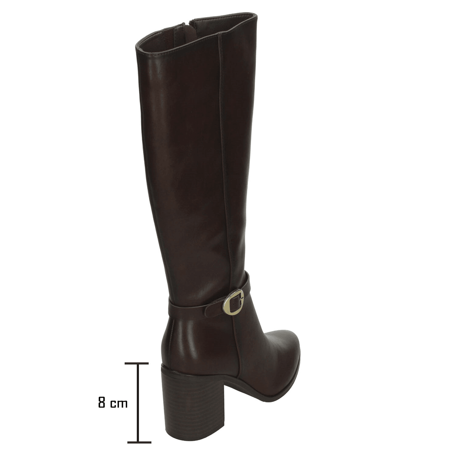 Bota Berlin Dama Café Casual Larga Tacón Elegantes Mujer — imagen 4