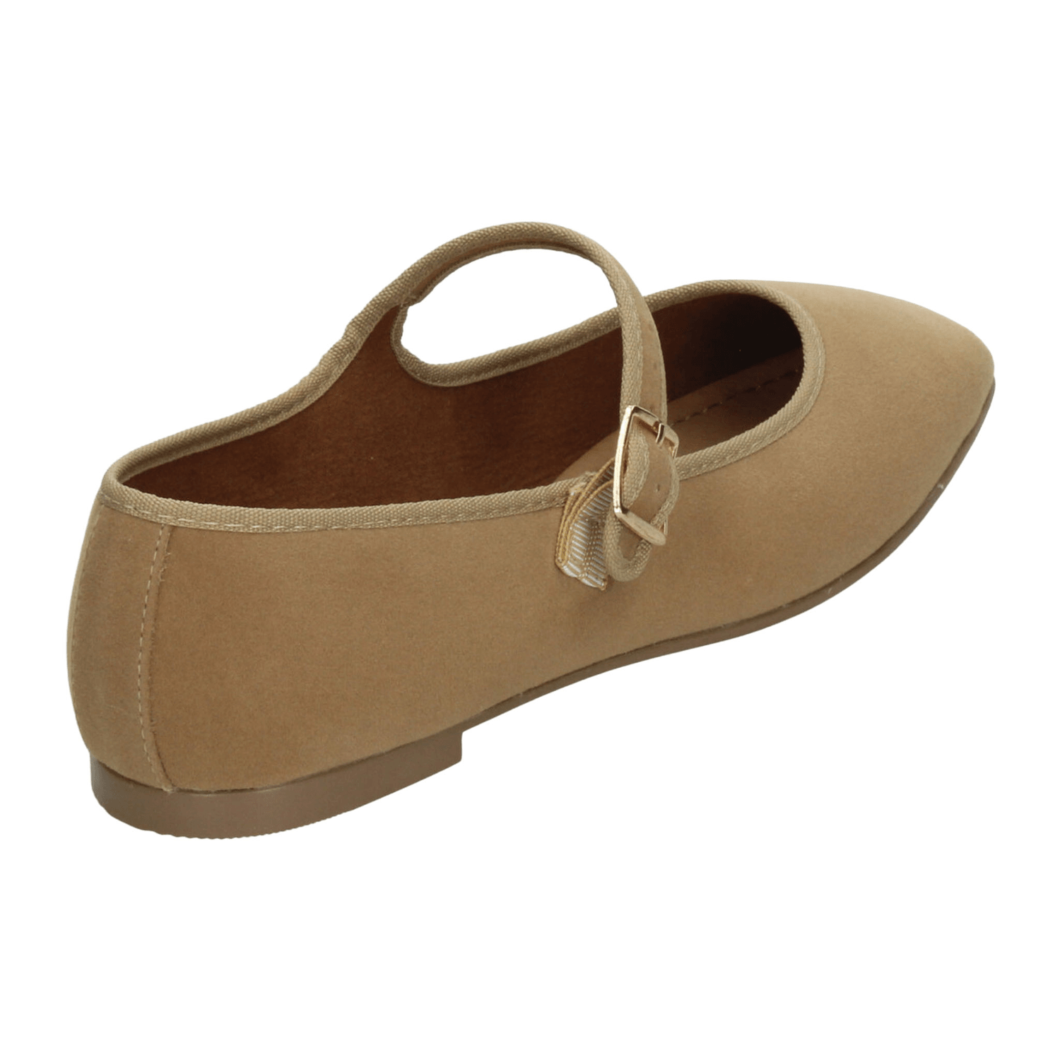 Flats Paulina Mary Jane Dama Camel Café Casual Gamuza Mujer — imagen 4