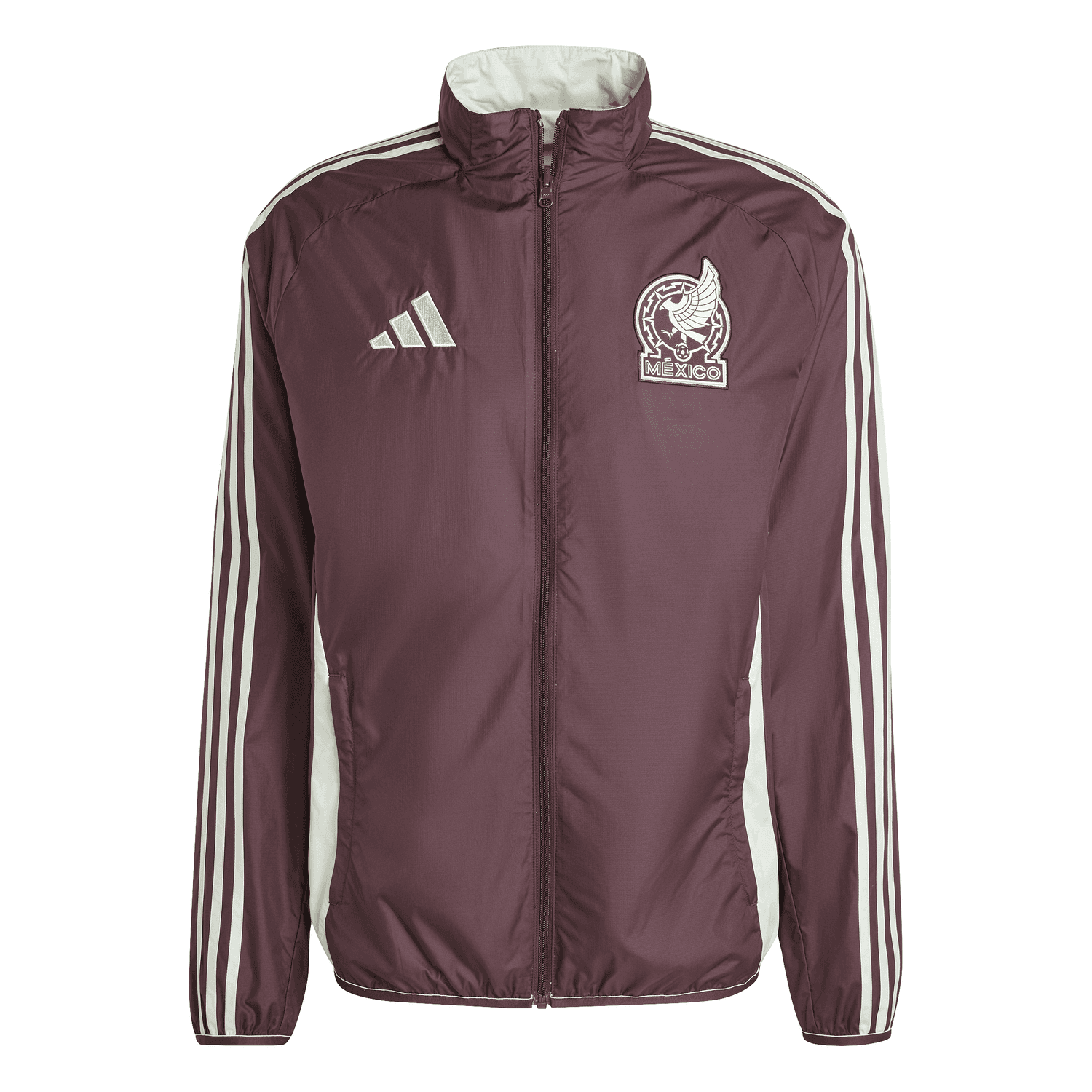 Chamarra Adidas Blanco Guinda Deportivo Unisex — image 2