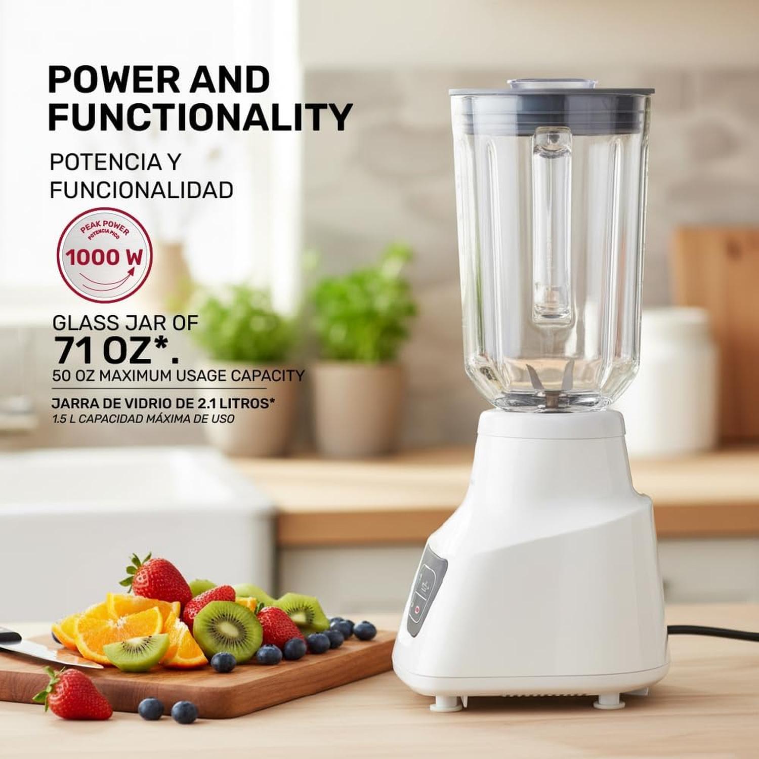 Licuadora Taurus Potenza Comfort Vaso de Vidrio 2.1 L 1000 W Blanca — imagen 6
