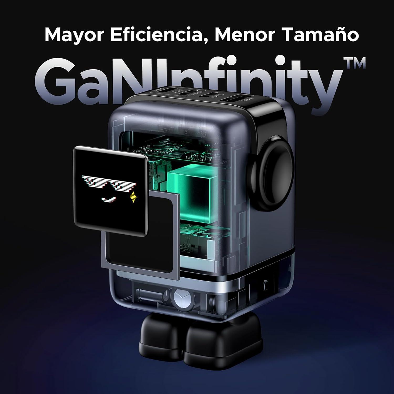 Cargador Ugreen Nexode 100W 3C+1A Robot Gris Rápido — imagen 6