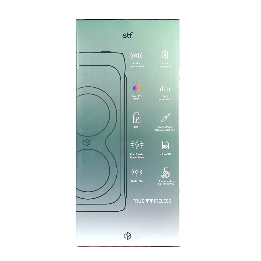 Bafle Bocina Portatil Allure: 8x2 STF 60W 3hrs Uso Tws — imagen 11