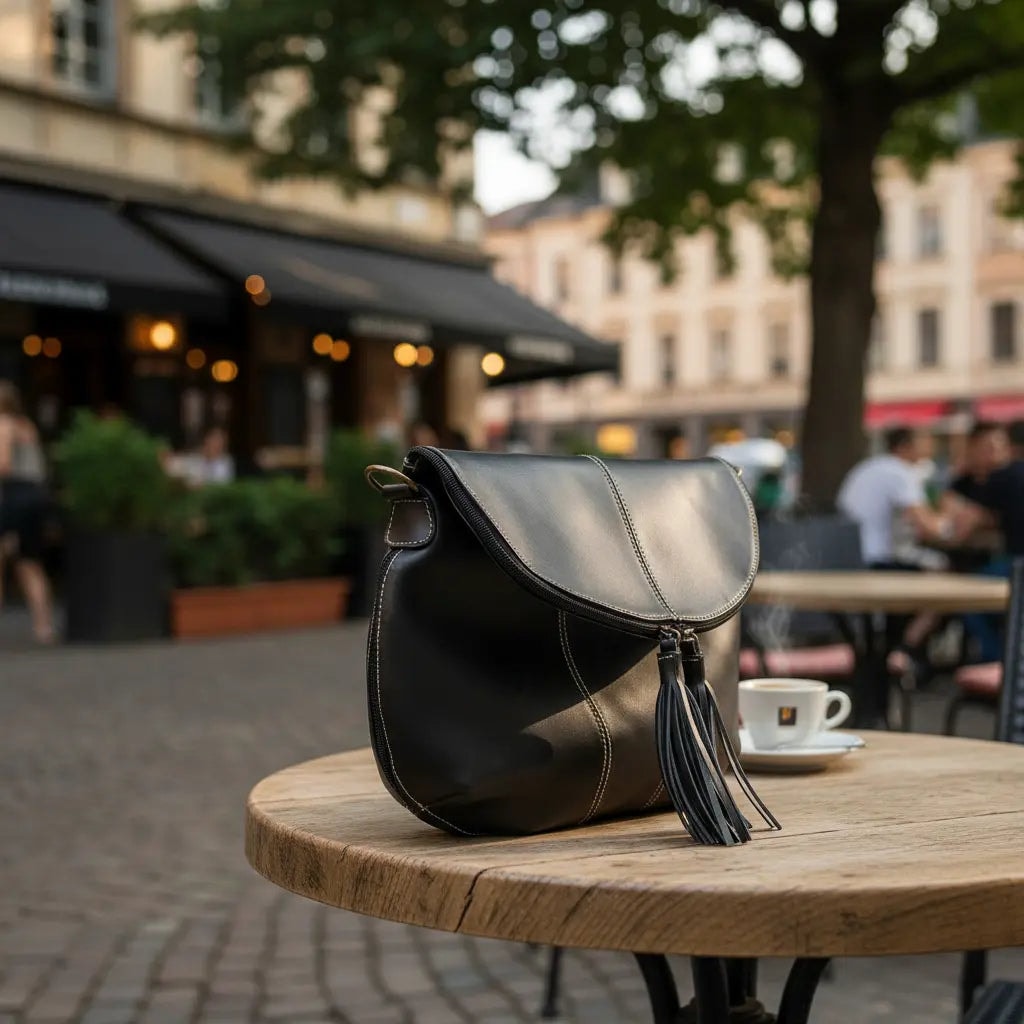 Bolsa Crossbody Expandible De Piel Legitima Con Barbitas Mujer 176 — imagen 3