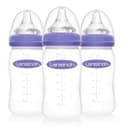 Set De 3 Biberones Lansinoh Naturalwave 8oz Anticólicos Color Violeta