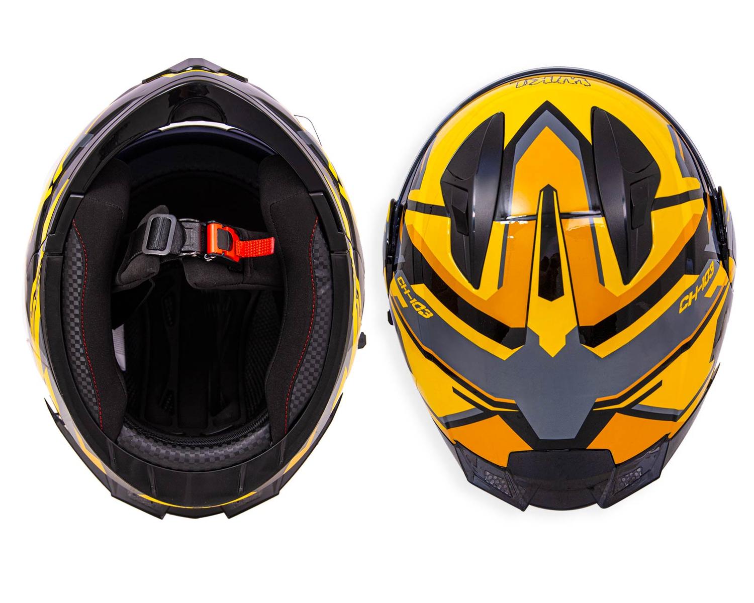 Casco WKL Motocicleta Dot Abatible CH-103 FINISH-AMARILO — imagen 5