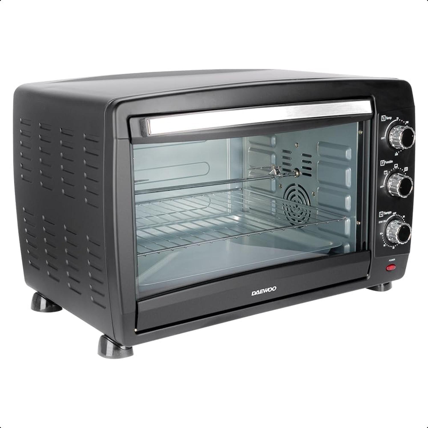 Horno Tostador Daewoo 40L DOT-1666 Negro Multifunción Conveccion y Asador Resistente — imagen 2