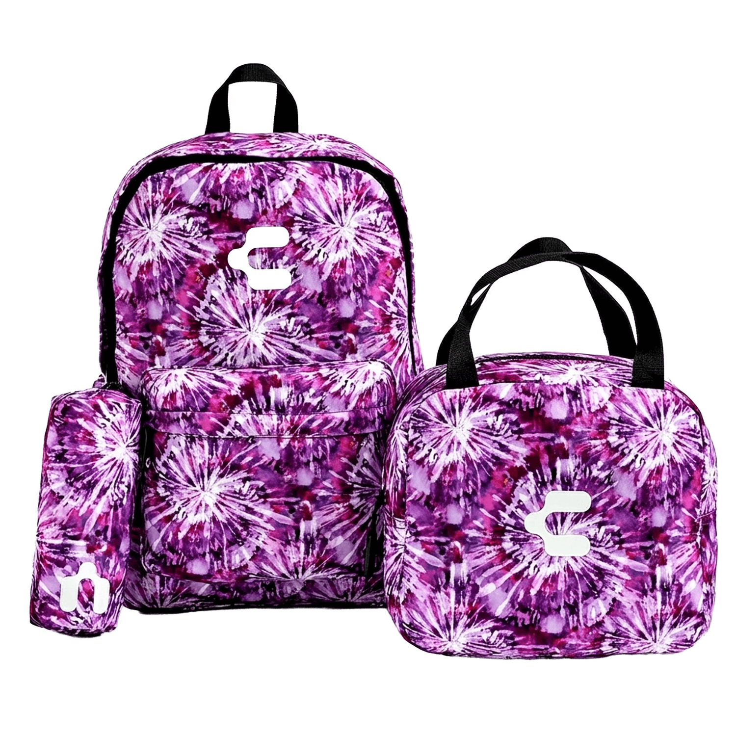 Mochila Charly Tie-Dye Niña Morada Escolar Lonchera Infantil — image 2